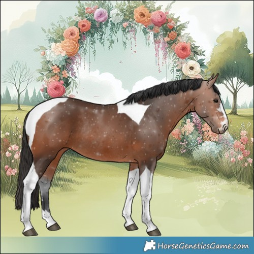 Horse Color:Bay Tobiano Rabicano 