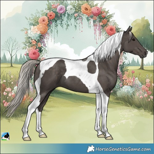 Horse Color:Silver Black Tobiano
