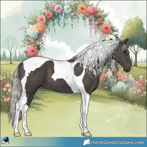 Horse Color:Silver Black Tobiano 