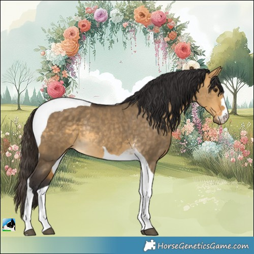 Horse Color:Buckskin Dun Tobiano Rabicano
