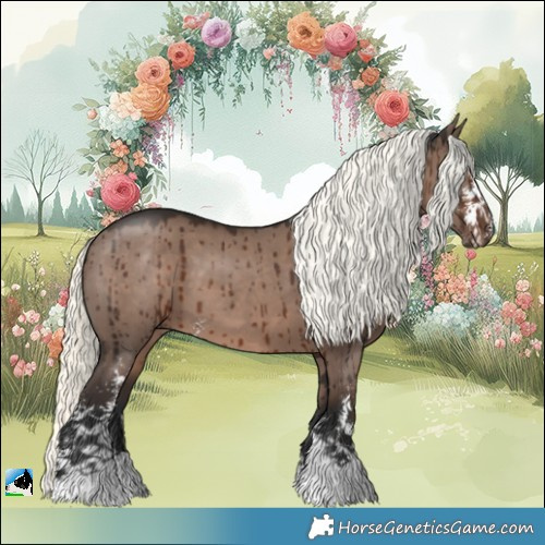 Horse Color:Liver Red Dun Mushroom Sabino Brindle