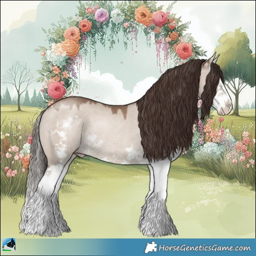 Horse Color:Classic Champagne Dun Sabino Splash Rabicano 