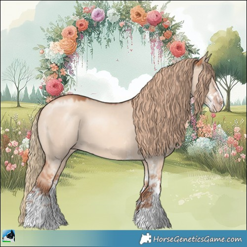 Horse Color:Gold Champagne Dun Sabino 
