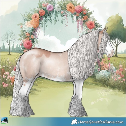 Horse Color:Gold Champagne Dun Mushroom Sabino Splash Rabicano 