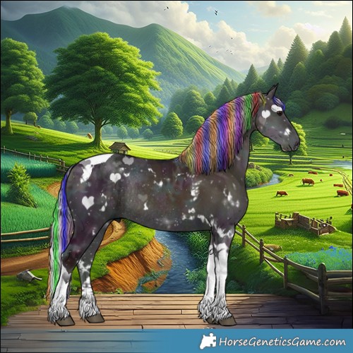 Horse Color:Painted Nacre White Spotted Midnight Silver Buckskin Ice Onyx Tobiano Rabicano 