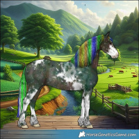 Horse Color:Painted Watercolor Midnight Chocolate Buckskin Sabino Tobiano Rabicano