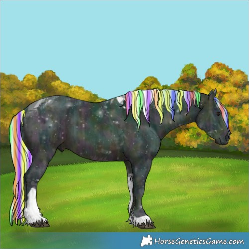 Horse Color:Painted Watercolor Midnight Silver Buckskin Ice Tobiano 