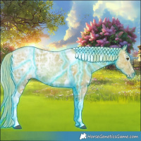 Horse Color:Thunderstruck Watercolor White Spotted Liver Chestnut Ice Pearl Tobiano 