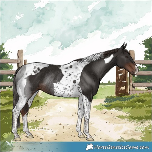 Horse Color:Liver Chestnut Tobiano Rabicano 