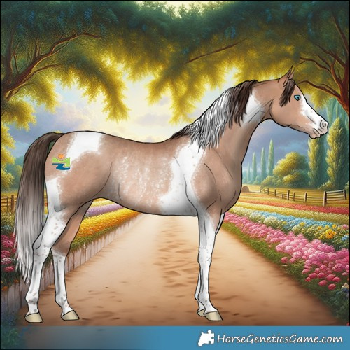 Horse Color:Amber Champagne Tobiano Rabicano 