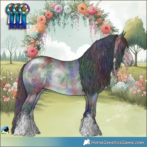 Horse Color:Nacre Brown Chinchilla Sabino Rabicano