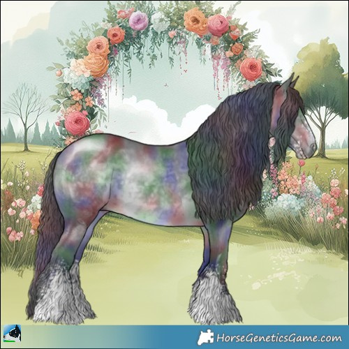 Horse Color:Nacre Brown Chinchilla Sabino Rabicano 