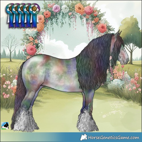 Horse Color:Nacre Brown Chinchilla Sabino Rabicano 