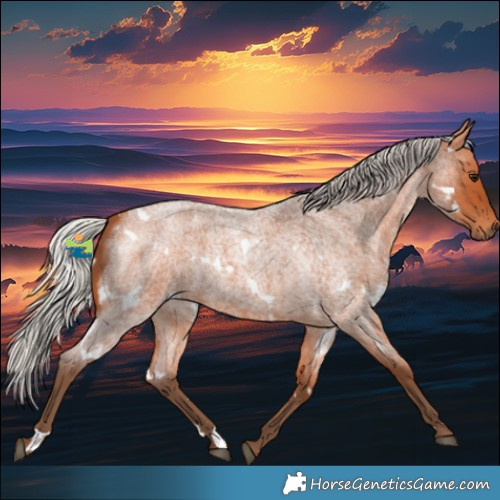 Horse Color:White Spotted Silver Bay Roan Rabicano 