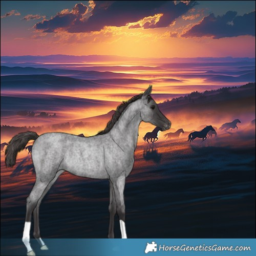 Horse Color:Smoky Blue Roan Varnish Rabicano 