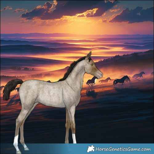 Horse Color:Gray Classic Cream Champagne Roan Rabicano 
