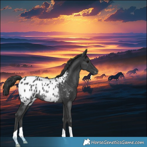 Horse Color:Black Appaloosa Rabicano 