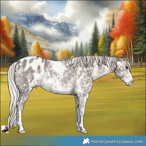 Horse Color:White Spotted Silver Black Sabino Appaloosa 