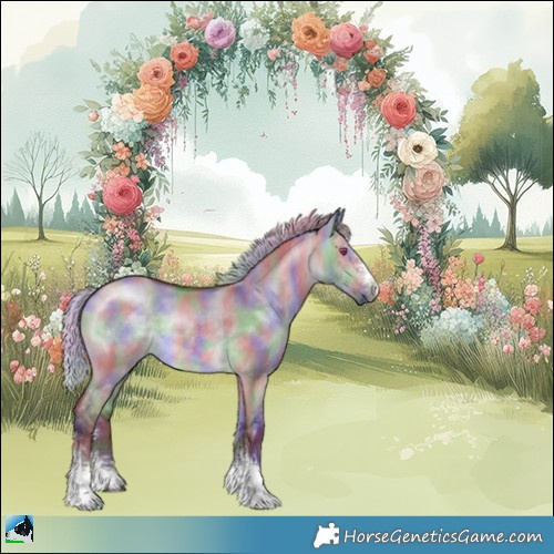 Horse Color:Nacre Chocolate Silver Brown Chinchilla Dun Sabino 