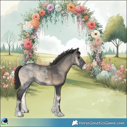 Horse Color:Smoky Blue Onyx Ice Varnish Rabicano 
