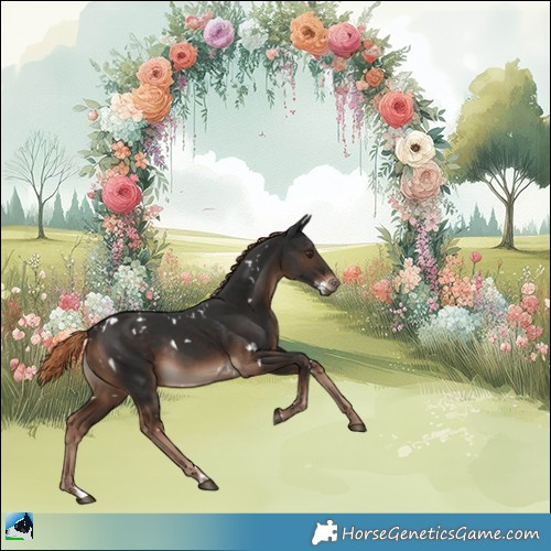 Horse Color:White Spotted Liver Chestnut Rabicano 