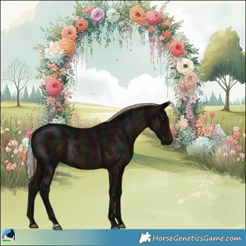 Horse Color:Midnight Silver Black Rabicano 