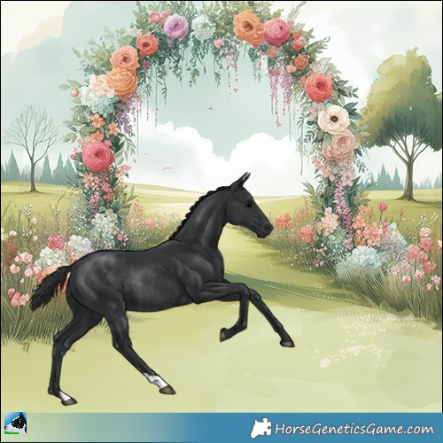 Horse Color:Black Rabicano 