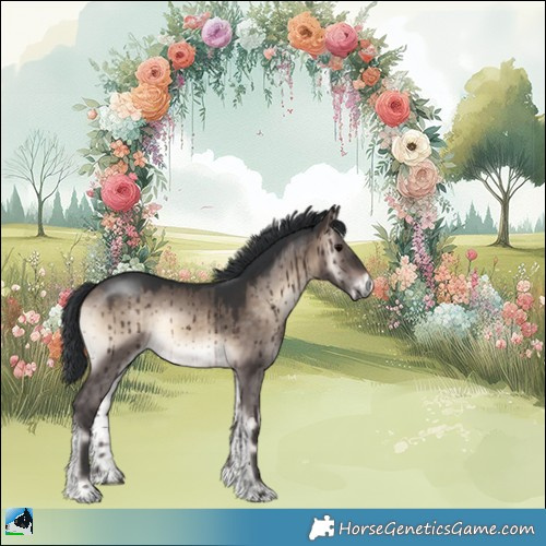 Horse Color:Brown Onyx Mushroom Rabicano Brindle 