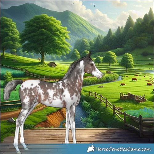 Horse Color:White Spotted Liver Chestnut Mushroom Sabino 