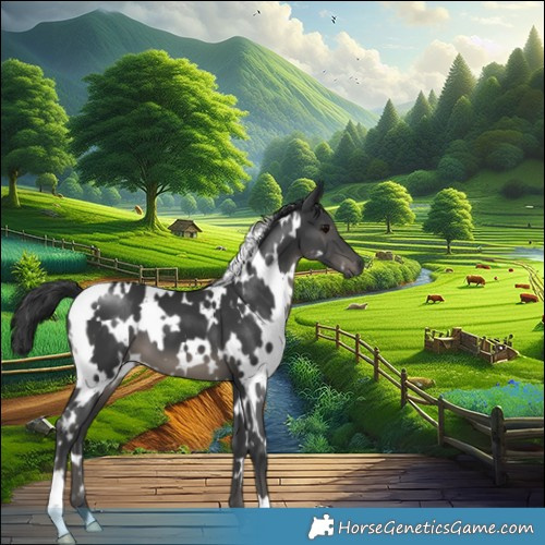 Horse Color:White Spotted Black Mushroom 