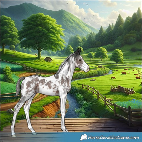 Horse Color:White Spotted Liver Chestnut Mushroom Sabino 