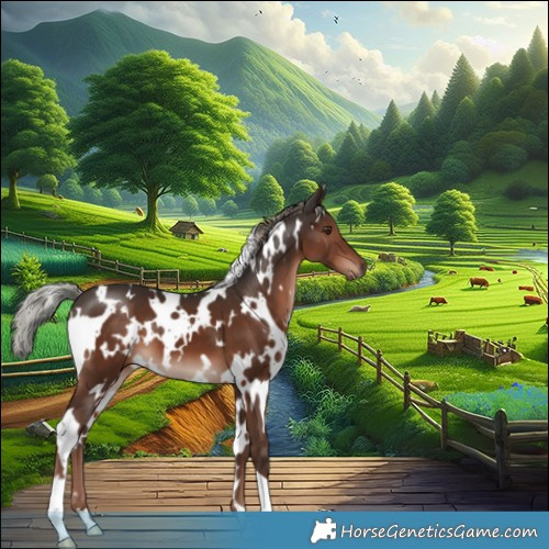 Horse Color:White Spotted Liver Chestnut Mushroom 