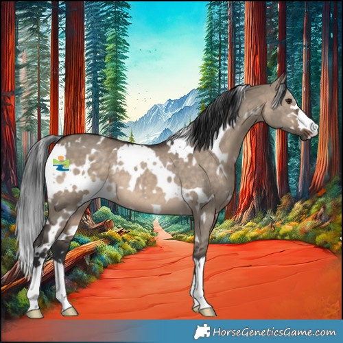 Horse Color:White Spotted Brown Dun 