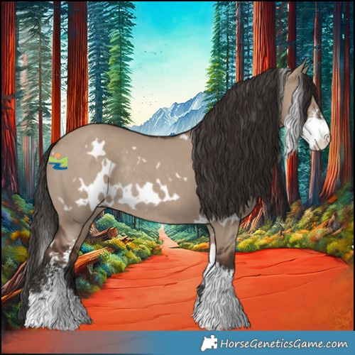 Horse Color:White Spotted Liver Red Dun Sabino Rabicano 