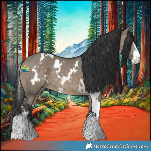 Horse Color:White Spotted Brown Dun Sabino 