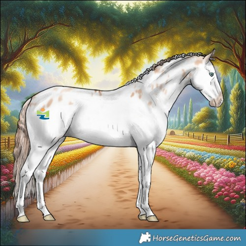 Horse Color:White Spotted Gold Champagne Dun Splash Frame Appaloosa Rabicano 