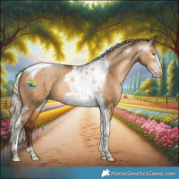 Horse Color:Gray Silver Bay Pearl Dun Tobiano Frame Rabicano 