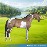 Horse Color:Brown Dun Tobiano 