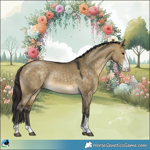 Horse Color:Buckskin Dun Sabino Rabicano
