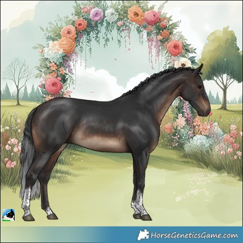 Horse Color:Brown Tobiano Rabicano 