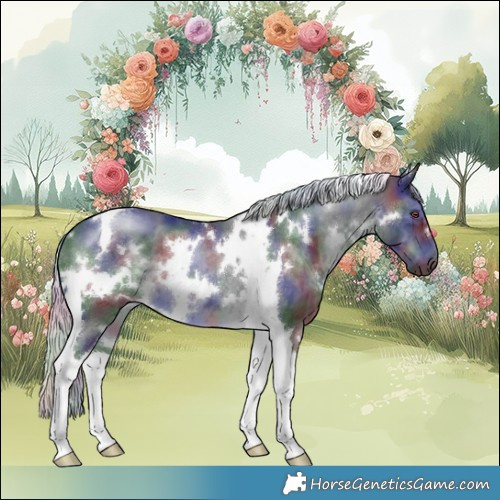 Horse Color:Nacre White Spotted Silver Black Chinchilla Tobiano