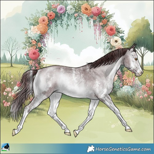 Horse Color:Chocolate Brown Chinchilla Onyx Sabino Rabicano