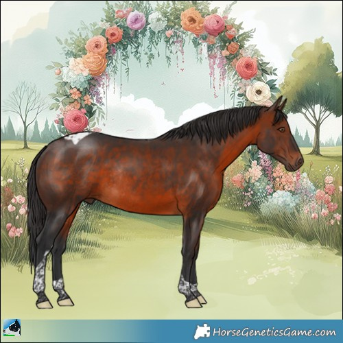 Horse Color:Brown Tobiano Rabicano 