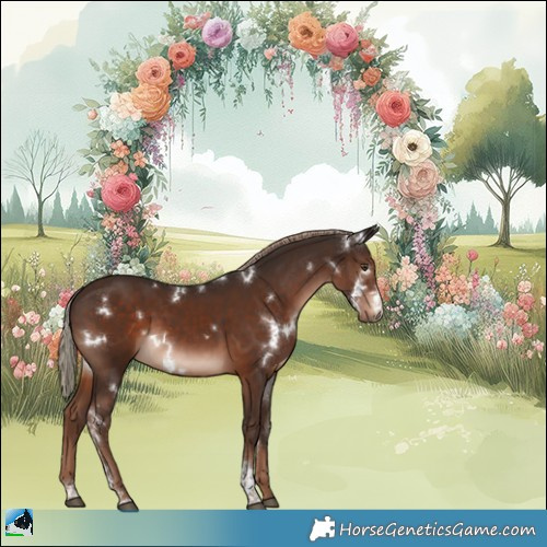 Horse Color:White Spotted Liver Chestnut Sabino 