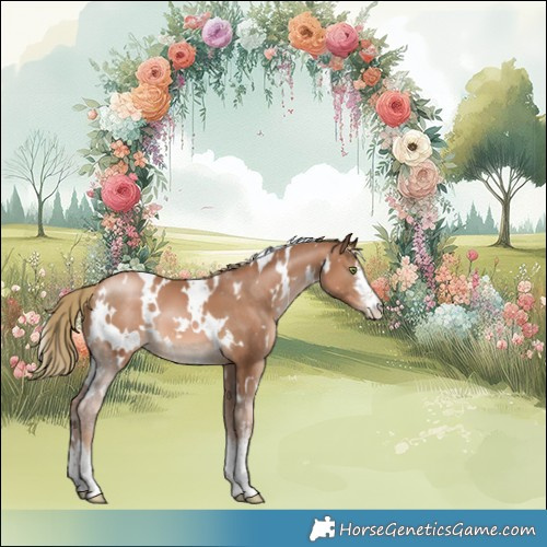 Horse Color:White Spotted Liver Chestnut Pearl 