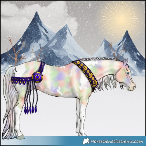 Horse Color:Nacre White Spotted Palomino Snowdrop Dun Tobiano 