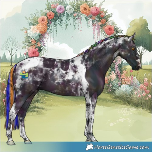 Horse Color:Painted Watercolor Midnight Buckskin Dun Tobiano 