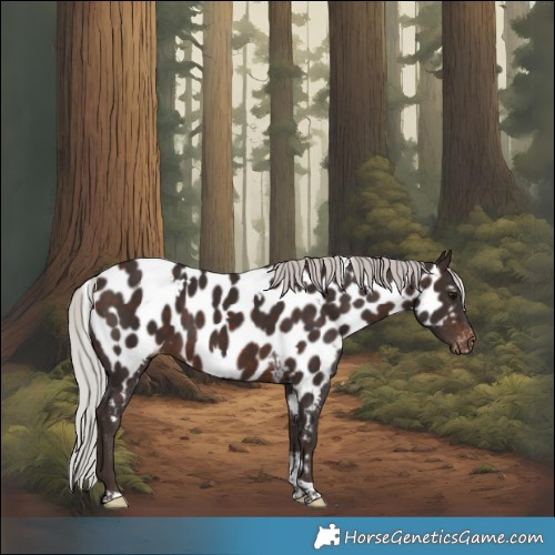 Horse Color:White Spotted Silver Brown Tobiano Near Leopard 