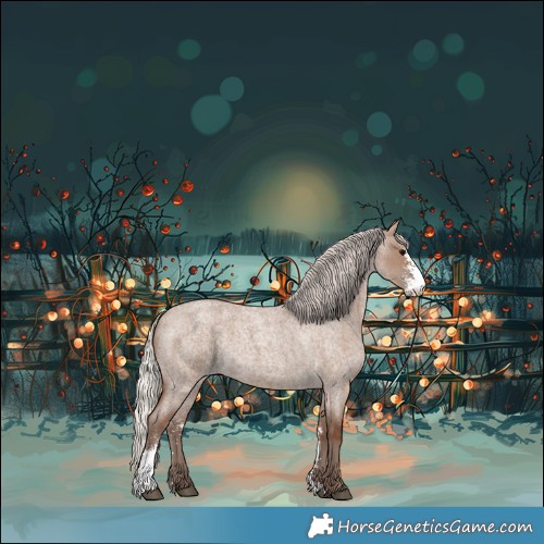 Horse Color:Silver Grullo Roan Sabino 