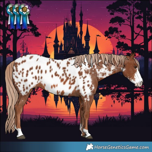 Horse Color:Chestnut Sabino Near Leopard 